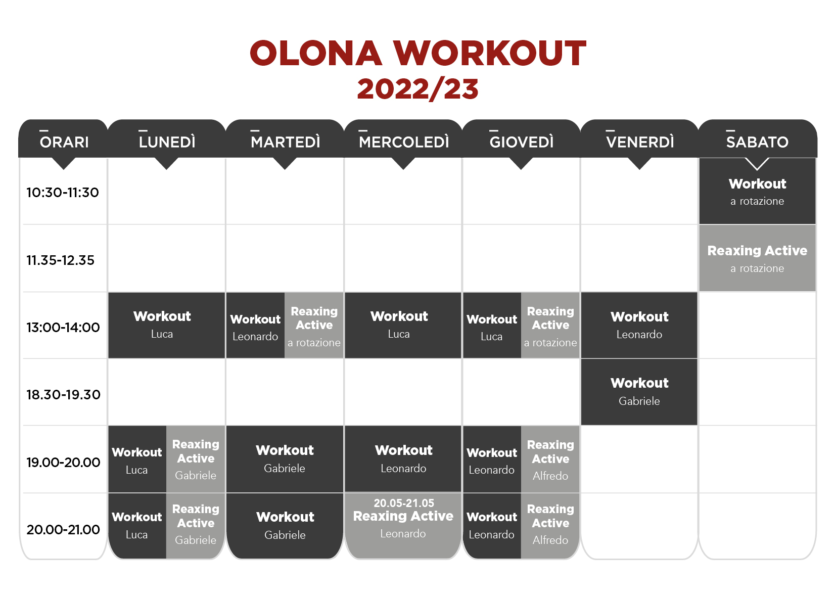 planning workout canottieri olona
